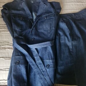 Ashley Stewart Size 12 Blue Jean 2 piece